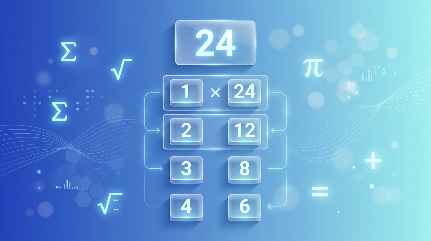 Educational guide illustration showing how to find all factors of a whole number